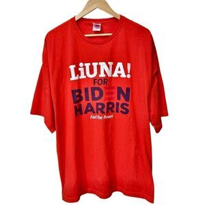 LiUNA! For Biden and Harris Feel the Power Short Sleeve Orange T- Shirt. 3XL.